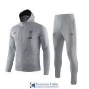 Liverpool Chaqueta Capucha Grey + Pantalon 2019/2020