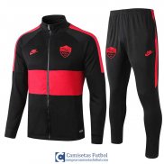 AS Roma Chaqueta Black + Pantalon 2019/2020