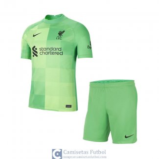 Camiseta Liverpool Portero Ninos Green 2021/2022