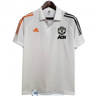 Camiseta Manchester United Polo Orange White Black 2020/2021