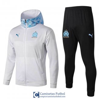 Olympique Marseille Chaqueta Capucha White + Pantalon 2019/2020