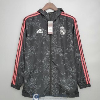 Real Madrid Chaqueta Rompevientos Black Pattern 2021/2022