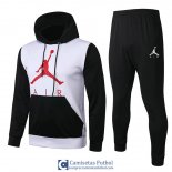 Jordan Chaqueta Capucha White Black + Pantalon 2020/2021