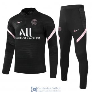 PSG Sudadera De Entrenamiento Black + Pantalon Black 2021/2022