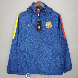 Barcelona Chaqueta Rompevientos Blue Camouflage 2021/2022