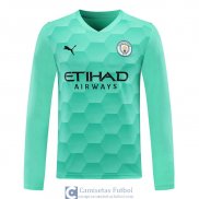 Camiseta Manga Larga Manchester City Portero Green 2020/2021