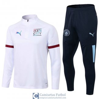 Manchester City Sudadera De Entrenamiento White II + Pantalon 2021/2022