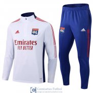 Olympique Lyonnais Sudadera De Entrenamiento White + Pantalon Blue 2021/2022