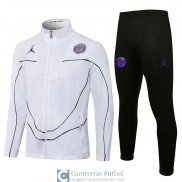 PSG x Jordan Chaqueta White Black Streak + Pantalon Black 2021/2022