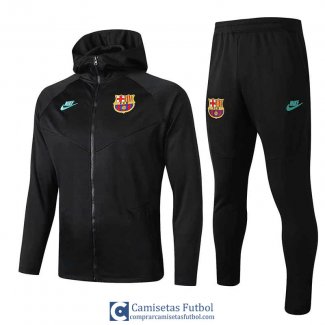 Barcelona Chaqueta Capucha Black + Pantalon 2019/2020