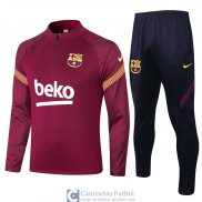 Barcelona Sudadera De Entrenamiento Burgundy + Pantalon 2020/202