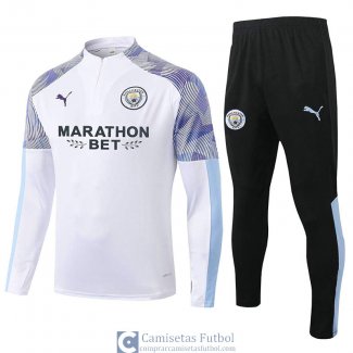 Manchester City Sudadera De Entrenamiento White + Pantalon 2020/