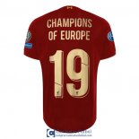 Camiseta Liverpool Primera Equipacion CHAMPIONS OF EUROPE 19