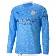 Camiseta Manga Larga Manchester City Primera Equipacion 2020/202