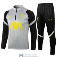 Liverpool Sudadera De Entrenamiento Grey + Pantalon Black 2021/2022