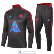 Manchester United x Humanrace Sudadera De Entrenamiento Grey+ Pantalon 2020/2021