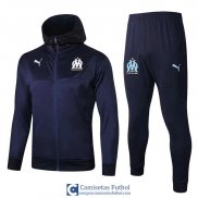 Olympique Marseille Chaqueta Capucha Navy Blue + Pantalon 2019/2