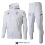 PSG Chaqueta Capucha White + Pantalon 2019/2020