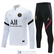 PSG x Jordan Sudadera De Entrenamiento White + Pantalon Black 2020/2021