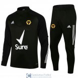 Wolves Sudadera De Entrenamiento Black + Pantalon Black 2021/2022