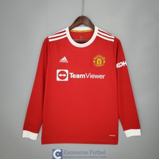 Camiseta Manga Larga Manchester United Primera Equipacion 2021/2022