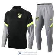 Atletico De Madrid Sudadera De Entrenamiento Black Grey + Pantalon 2020/2021