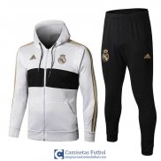 Real Madrid Chaqueta Capucha White + Pantalon 2019/2020