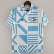 Camiseta Manchester City Pre Match Blue White 2022/2023