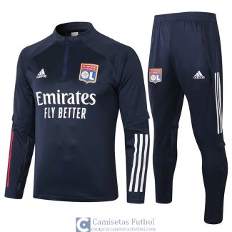 Olympique Lyonnais Sudadera De Entrenamiento Navy + Pantalon 2020/2021