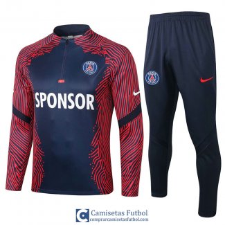 PSG Sudadera De Entrenamiento Navy Red + Pantalon 2020/2021