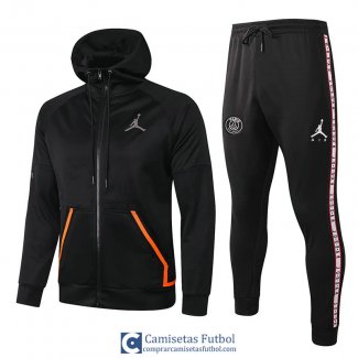 PSG x Jordan Chaqueta Capucha Black Orange + Pantalon 2020/2021