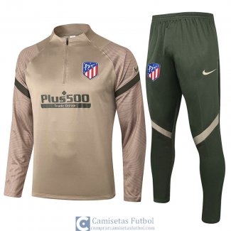 Atletico De Madrid Sudadera De Entrenamiento Khaki + Pantalon 2020/2021