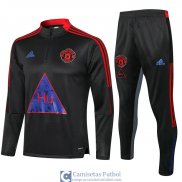 Manchester United x Human Race Sudadera De Entrenamiento Black + Pantalon 2021/2022