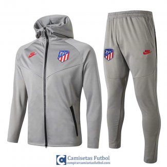 Atletico De Madrid Chaqueta Capucha Grey + Pantalon 2019/2020