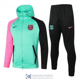 Barcelona Chaqueta Capucha Green + Pantalon 2020/2021