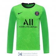 Camiseta Manga Larga PSG Portero Green 2020/2021