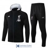 Liverpool Chaqueta Capucha Black + Pantalon 2019/2020