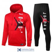 PSG x JORDAN Chaqueta Capucha Red + Pantalon Black 2020/2021