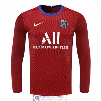 Camiseta Manga Larga PSG Portero Red 2020/2021