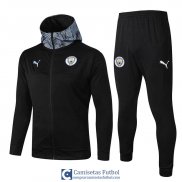 Manchester City Chaqueta Capucha Black + Pantalon 2019/2020