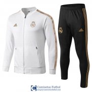 Real Madrid Chaqueta Gold White + Pantalon 2019/2020