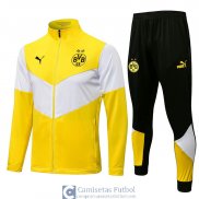 Borussia Dortmund Chaqueta Yellow White + Pantalon Black 2021/2022