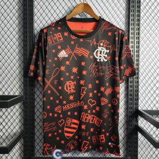 Camiseta Flamengo Pre Match Black Red 2022/2023