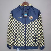 Club America Chaqueta Rompevientos Yellow Blue Plaid 2021/2022