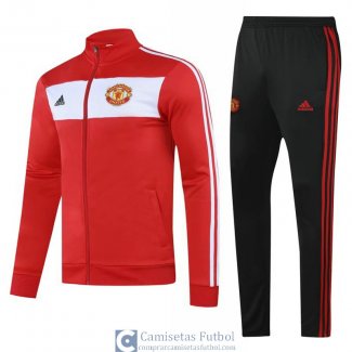 Manchester United Chaqueta Red White + Pantalon 2020/2021