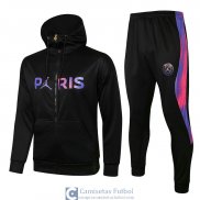 PSG x Jordan Chaqueta Capucha Black I + Pantalon Black 2021/2022