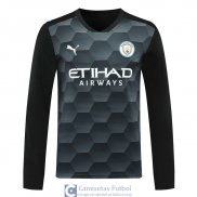 Camiseta Manga Larga Manchester City Portero Black 2020/2021