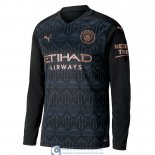 Camiseta Manga Larga Manchester City Segunda Equipacion 2020/202