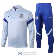 Chelsea Sudadera De Entrenamiento Light Grey + Pantalon 2020/202