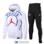 PSG x JORDAN Sudadera Capucha White + Pantalon Black 2020/2021